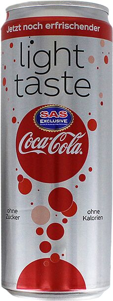Refreshing carbonated drink  "Coca Cola Light Taste" 330ml