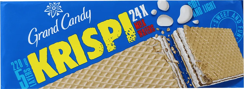 Milk wafers "Grand Candy Krispi" 220g
