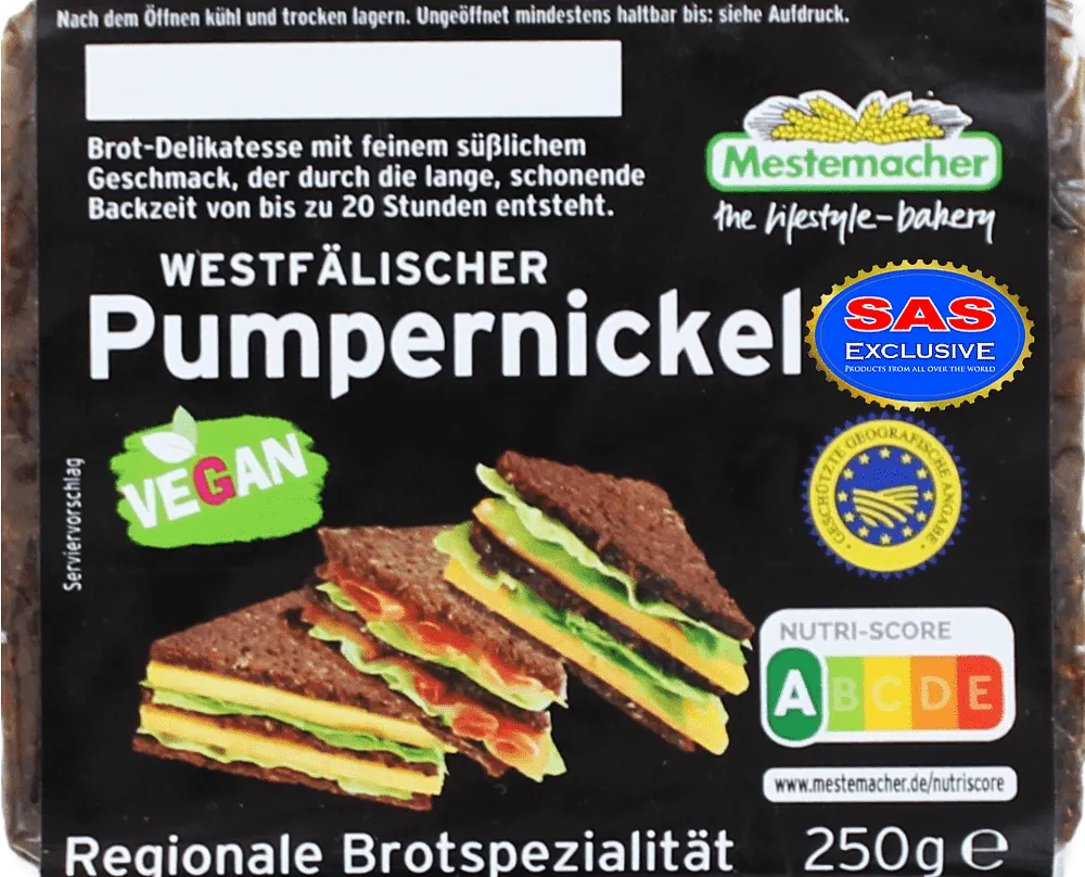 Հաց տարեկանի «Mestemacher Pumpernickel» 250գ 