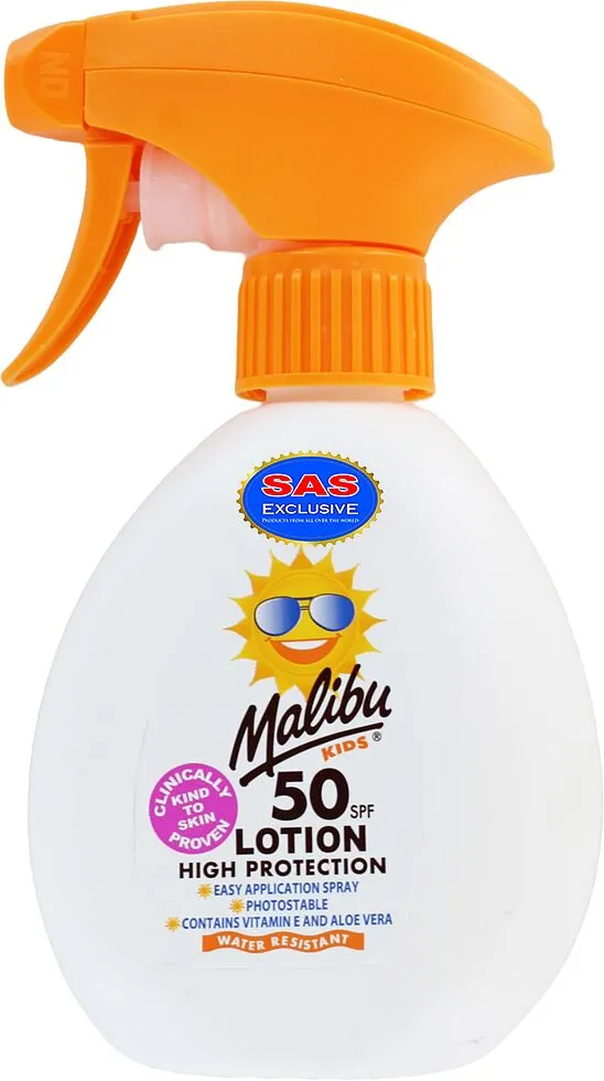 Sunscreen baby lotion "Malibu Kids 50 SPF" 300ml
