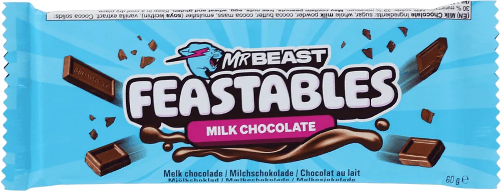 Milk chocolate bar "Mr Beast Feastables" 60g