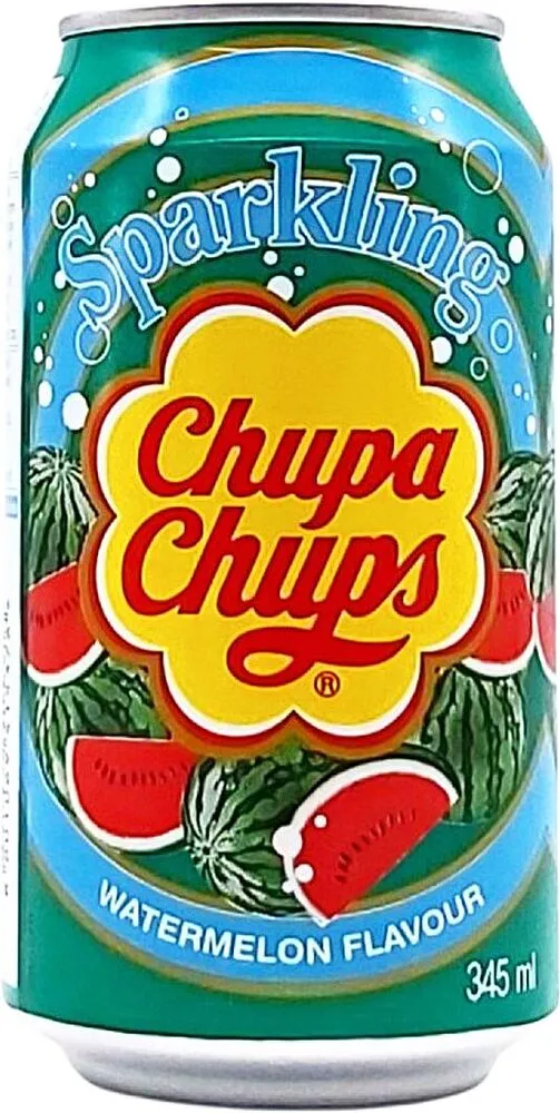 Watermelon refreshing carbonated drink "Chupa Chups" 345ml 