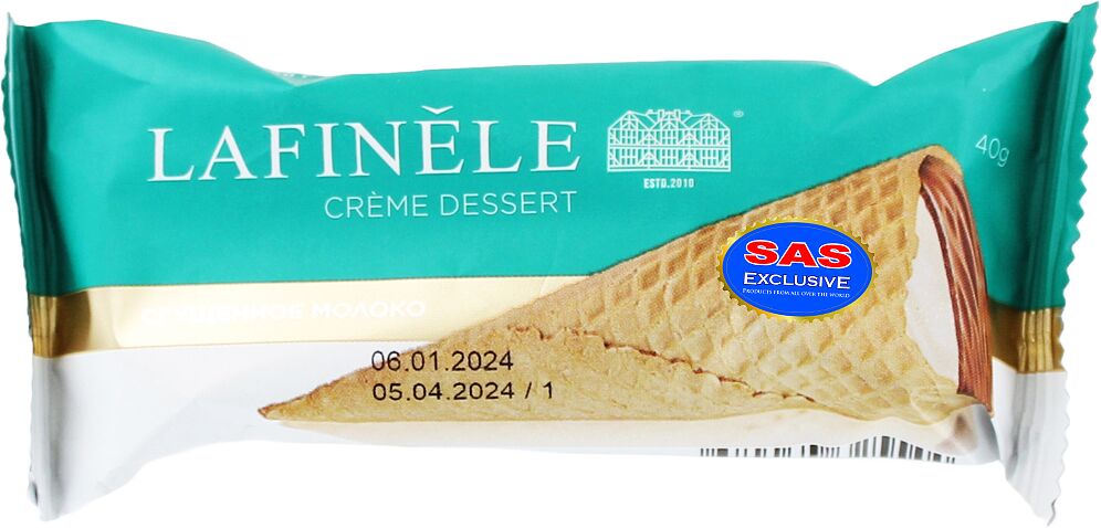 Waffle cone with condensed milk "Lafinele" 40g