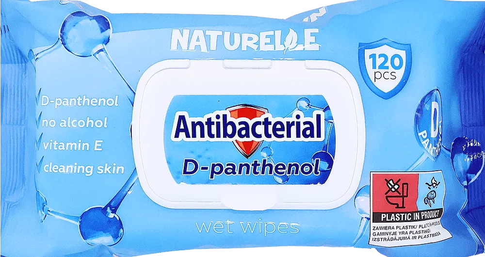 Antibacterial wet wipes "Naturelle Antibacterial D-Panthenol" 120 pcs
