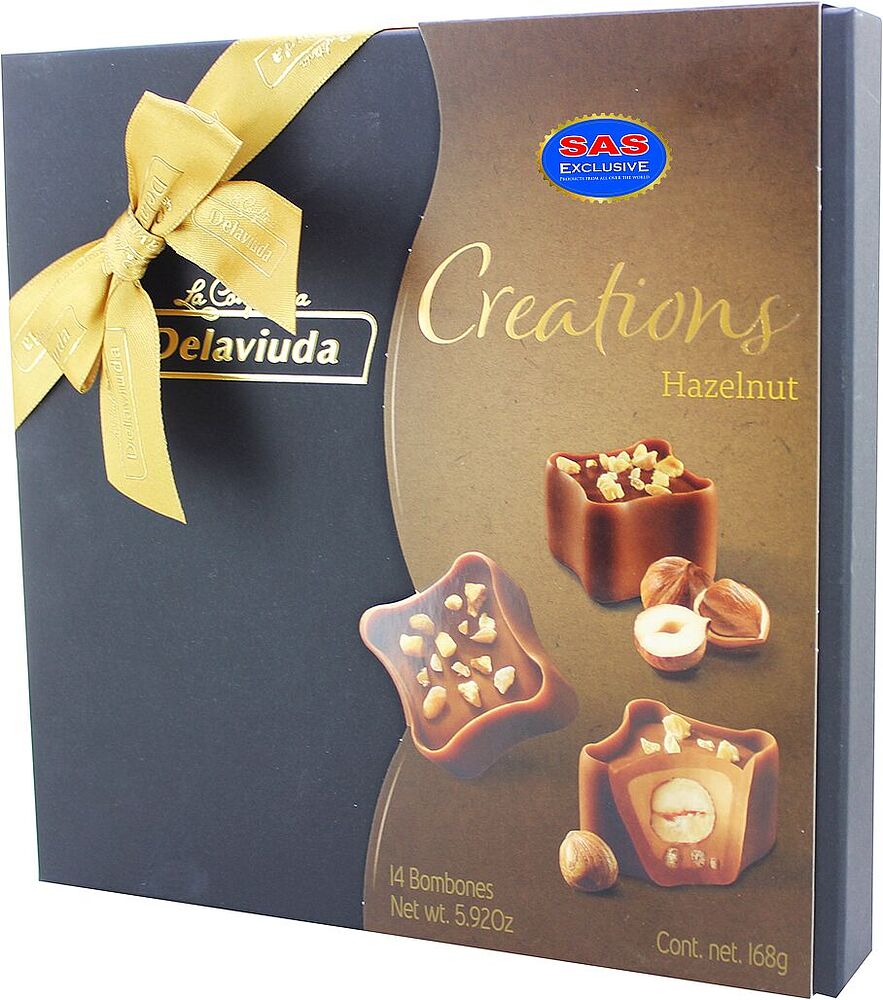 Набор шоколадных конфет "Delaviuda Creations Hazelnut" 168г