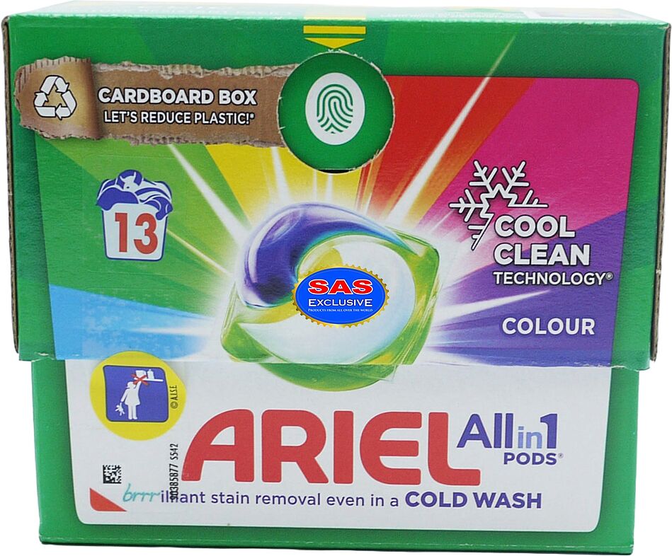 Լվացքի պարկուճներ «Ariel All in 1» 13 հատ Գունավոր
