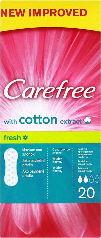 Daily pantyliners "Carefree Cotton Fresh" 20pcs 
