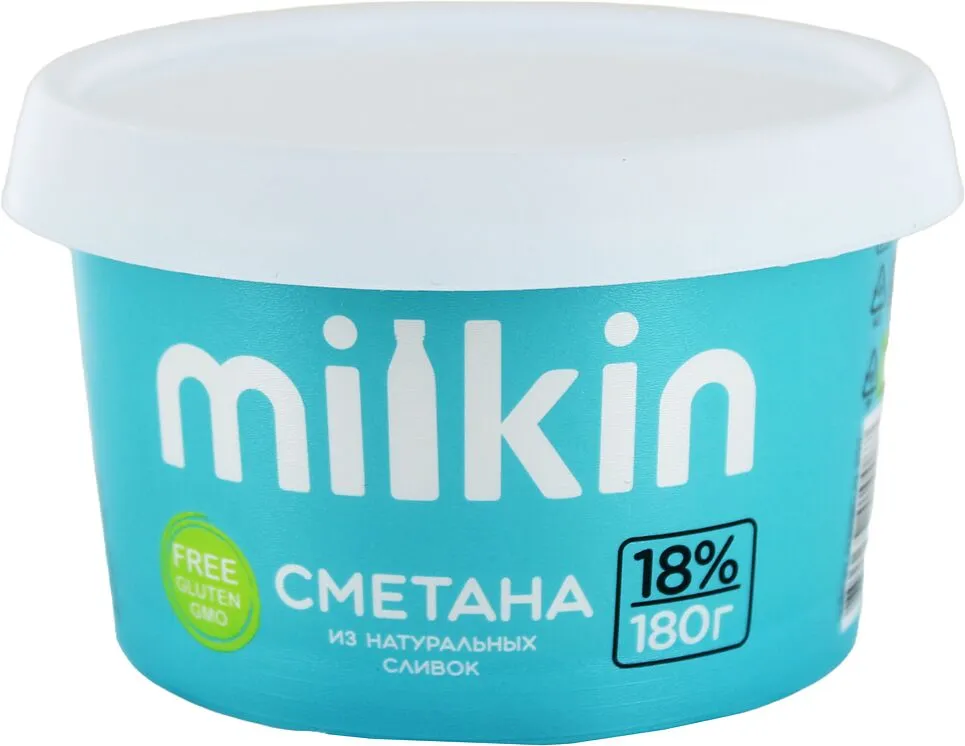 Sour cream "Milkin" 180g richness: 18%
