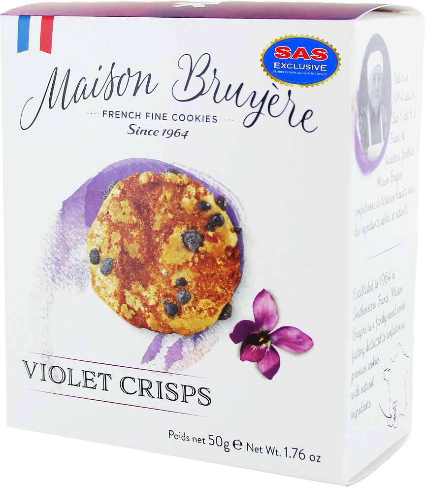 Թխվածքաբլիթ մանուշակի թերթիկներով «Maison Bruyere» 50գ
