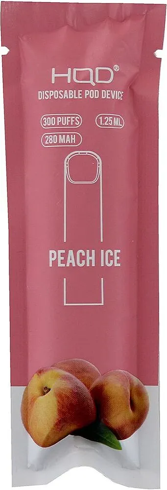 Electric pods with peach Ice flavor "HQD" 300 puffs
