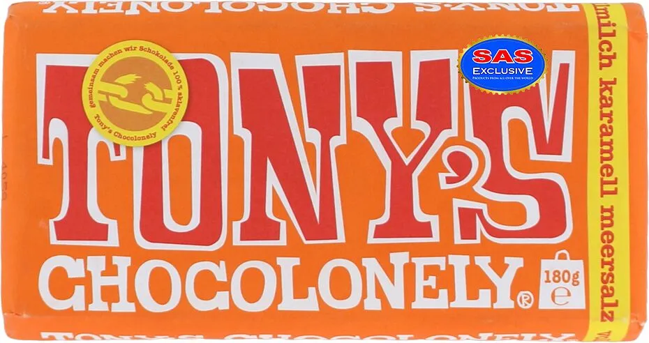 Chocolate bar with caramel filling and sea salt "TONY'S Chocolonely" 180g
