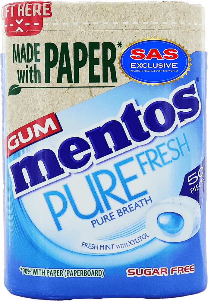 Mint flavored chewing gum "Mentos Pure Fresh Mint" 100g