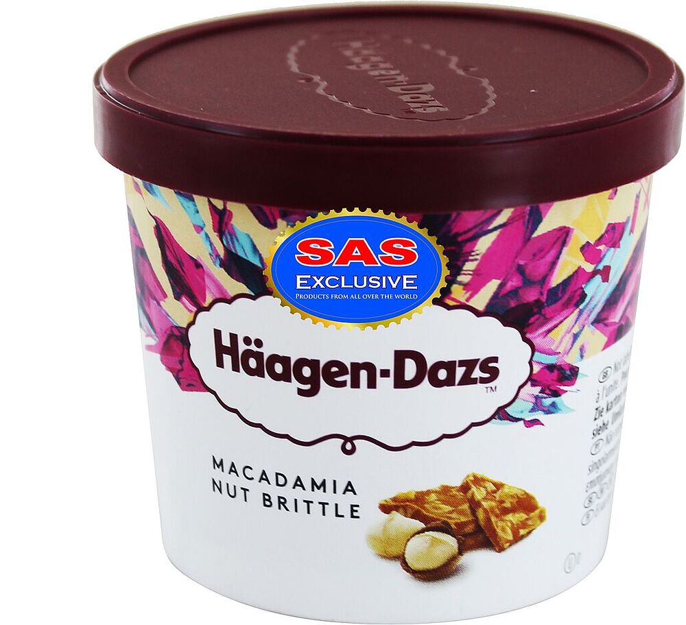 Պաղպաղակ վանիլային «Haagen-Dazs Macadamia Nut Brittle» 87գ 