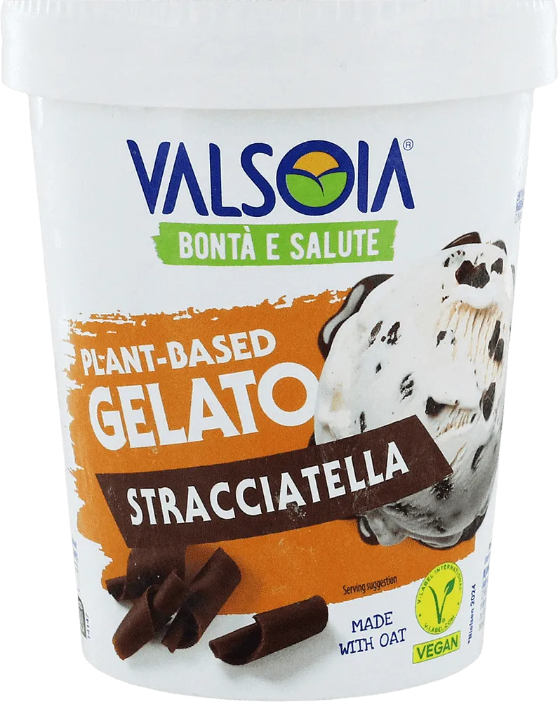 Vegetarian pistachio flavored ice cream "Valsoia Plant Based Gelato Stracciatella" 300g
