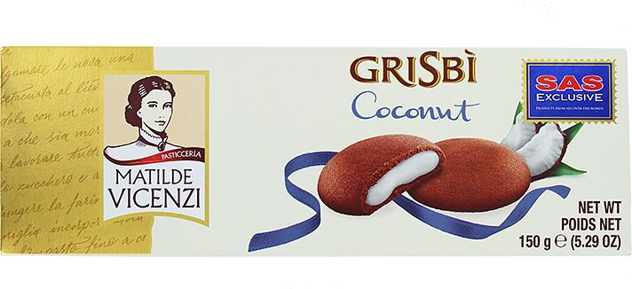 Biscuits with coconut cream "Matilde Vicenzi Grisbi Coconut" 150g