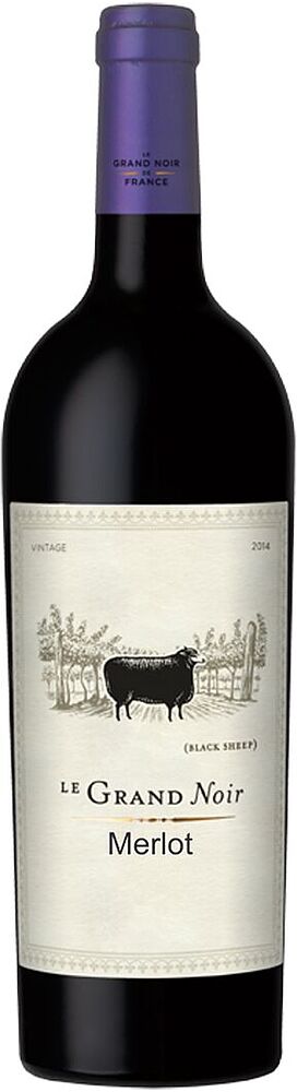 Գինի կարմիր «Le Grand Noir Merlot» 0.75լ
