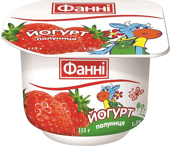 Yoghurt with strawberry "Fanni" 115g, richness:1.5%