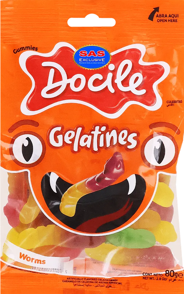 Jelly candies "Docile Gelatines Worms" 80g
