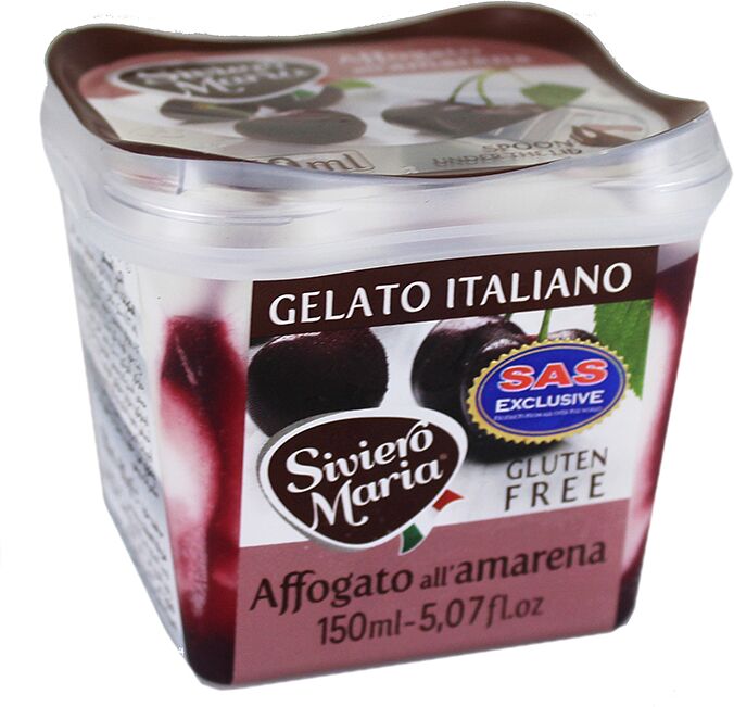 Мороженое вишневое "Siviero Maria Affogato Amarena" 150мл
