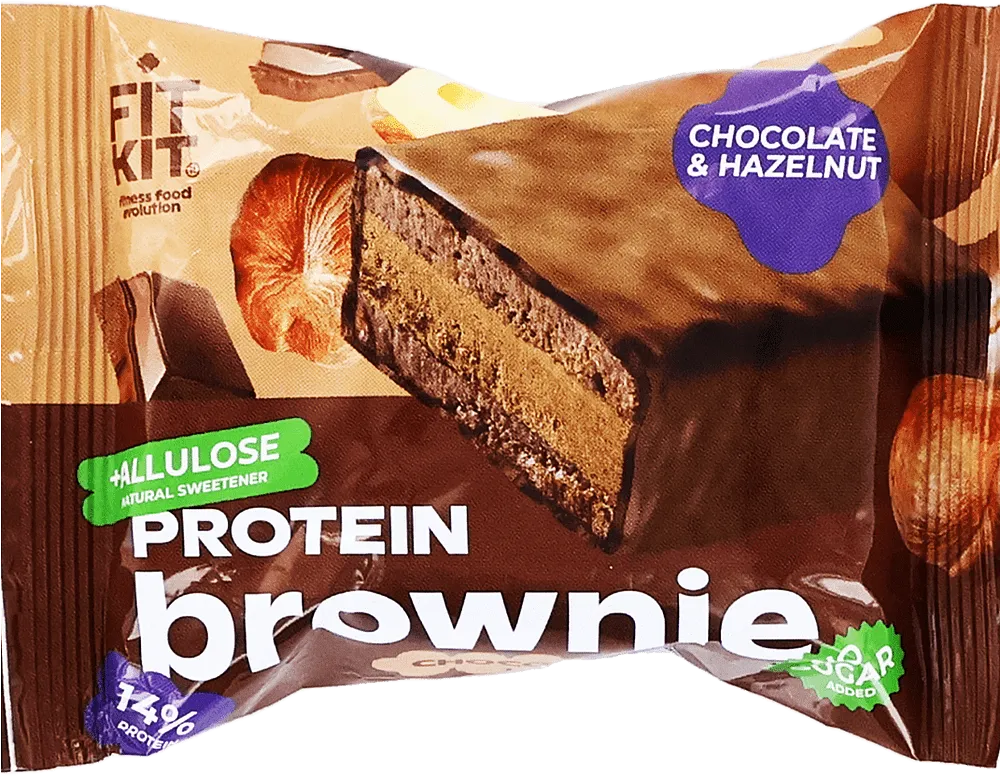Protein brownie with chocolate & hazelnut flavor "Fit Kit Chocolate & Hazelnut" 50g