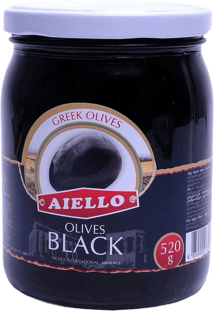 Black olives with pit "Aiello" 520g