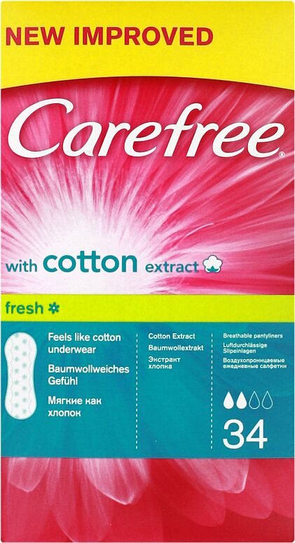 Daily pantyliners "Carefree Cotton Fresh" 34pcs  
