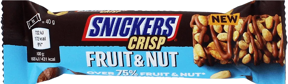 Chocolate stick with nuts & fruits "Snickers Crisp Fruit & Nut" 40g
