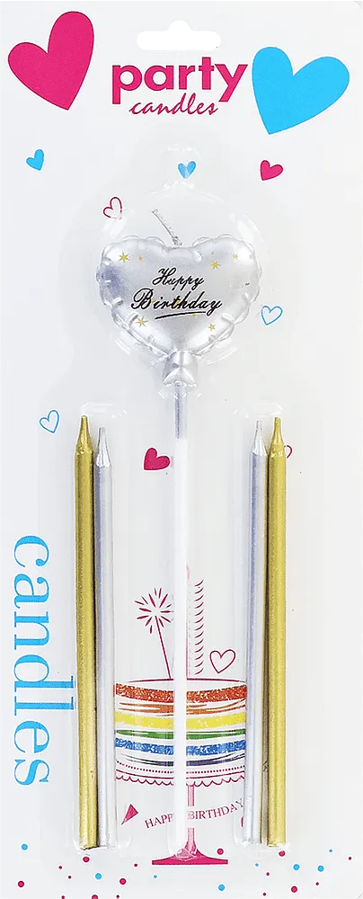 Birthday candle "Party Candles" 5 pcs
