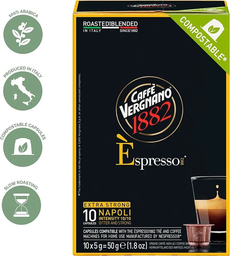 Coffee capsules "Caffe Vergnano Espresso Napoli" 10pcs, 50g