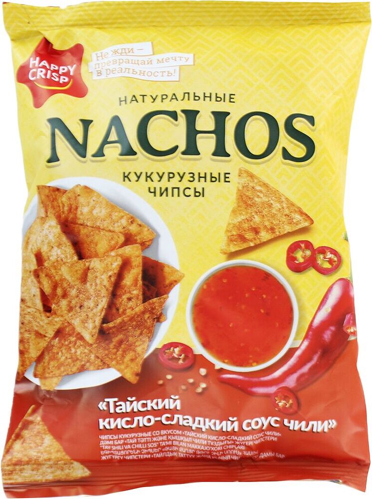 Չիպս «Happy Crisp Nachos» 75գ Քաղցր և թթու չիլի սոուս
