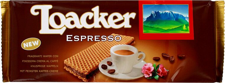 Վաֆլի՝ կրեմի և սուրճի միջուկով «Loacker Espresso» 150գ 
