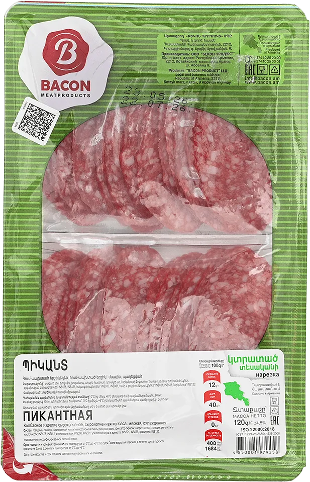 Picant cut sausage "Bacon" 150g