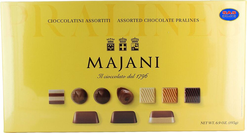 Շոկոլադե կոնֆետների հավաքածու «Majani» 195գ
