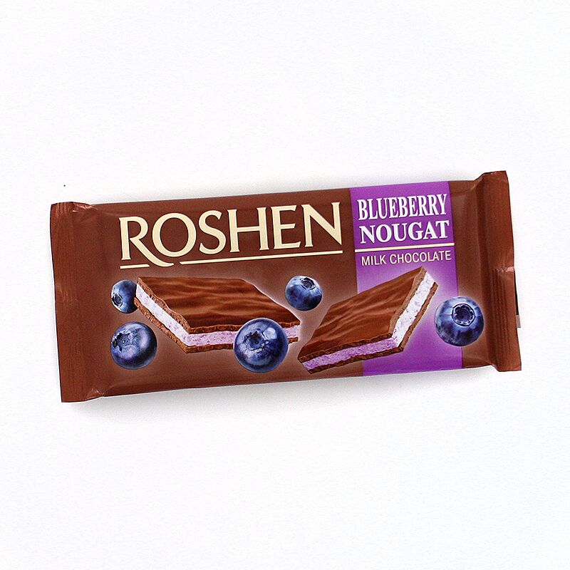 Шоколадная плитка с нугой голубики "Roshen" 90г