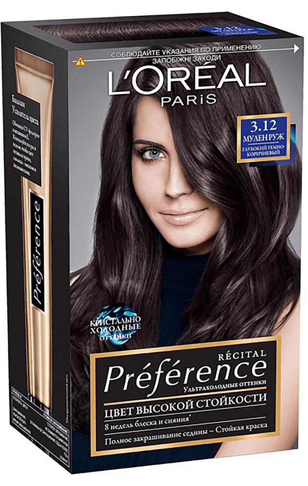 Hair dye "L'Oreal Paris Preference" №3.12