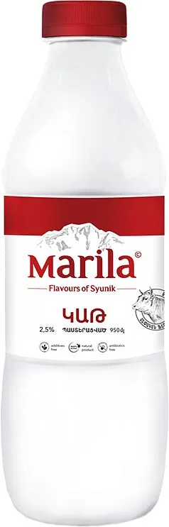 Milk ''Marila" 0.95l, richness 2.5%
