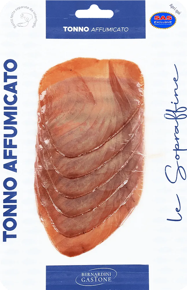 Թունա ձուկ ծխեցված, կտրտած «Bernardini Gastone Tonno Affumicato» 0.100կգ
