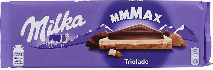 Шоколадная плитка, молочная "Milka Triolade Max" 280г