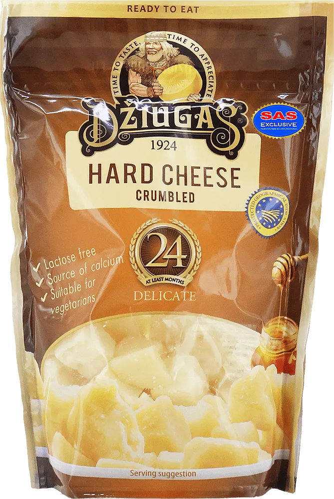 Hard cheese "Dziugas Crumbled Delicate" 100g
