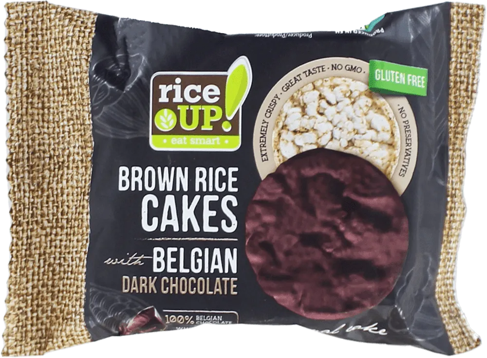 Brown rice cakes with belgian dark chocolate "Rice up" 30g