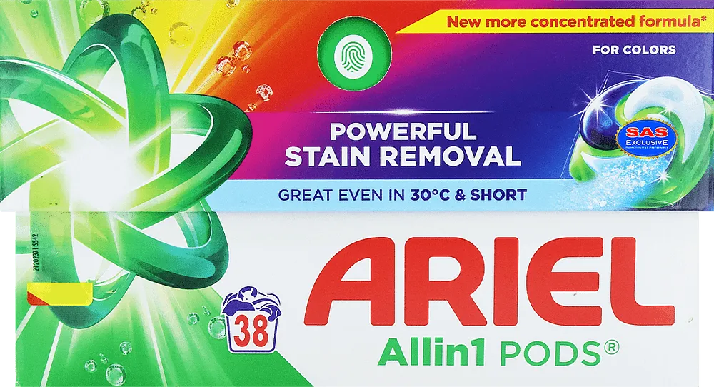 Լվացքի պարկուճներ գունավոր «Ariel All In 1 Color» 38 հատ