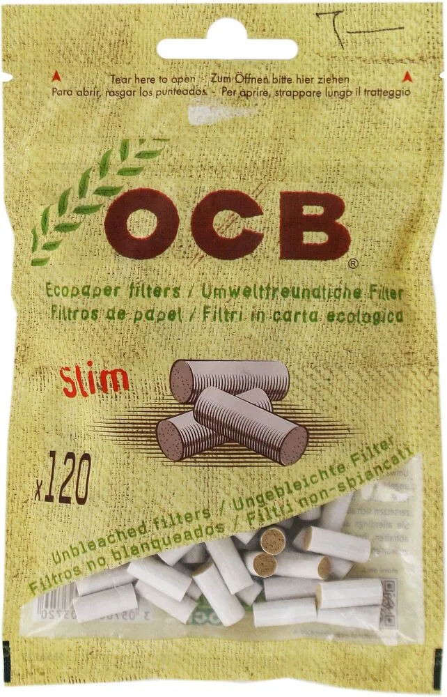 Hand rolling cigarette filter tips "OCB Slim"