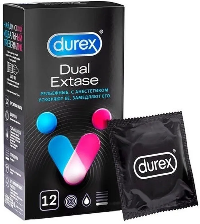 Condoms "Durex Dual Extase" 12pcs
