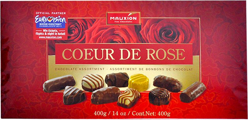 Շոկոլադե կոնֆետների հավաքածու  «Mauxion Coeur de Rose» 400գ 