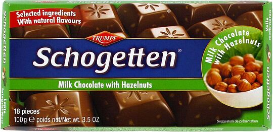Շոկոլադե սալիկ պնդուկով «Schogetten» 100գ  