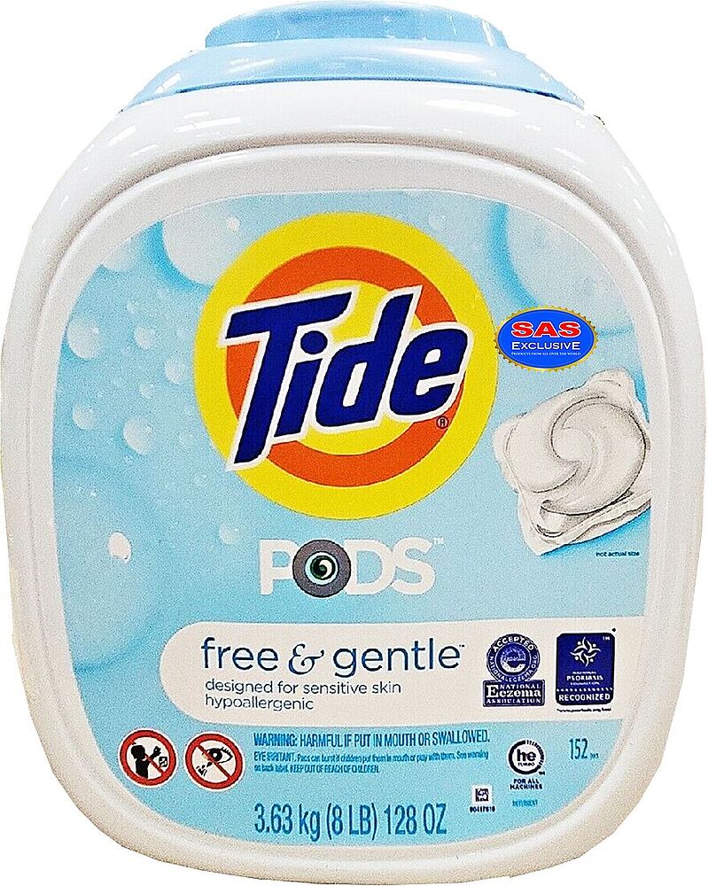 Լվացքի պարկուճներ «Tide Free & Gentle» 152 հատ 