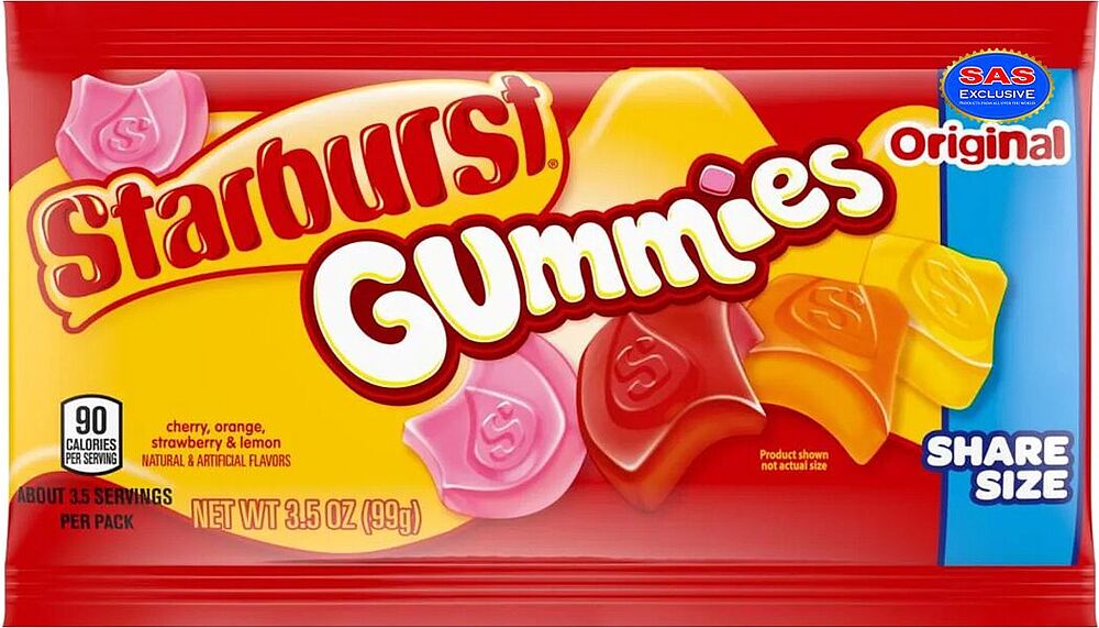 Դոնդողե կոնֆետներ «Starburst Gummies Fruity» 99գ