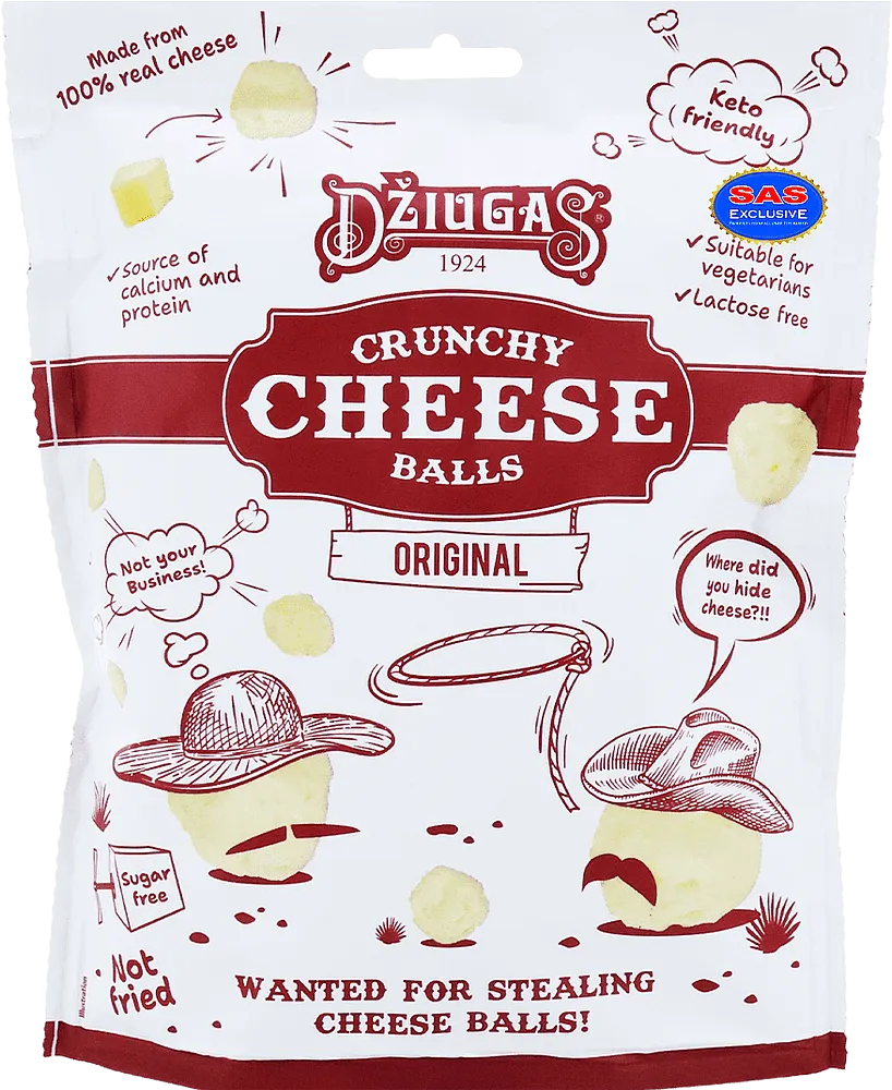 Original cheese balls "Dziugas Cheese Balls Original" 40g
