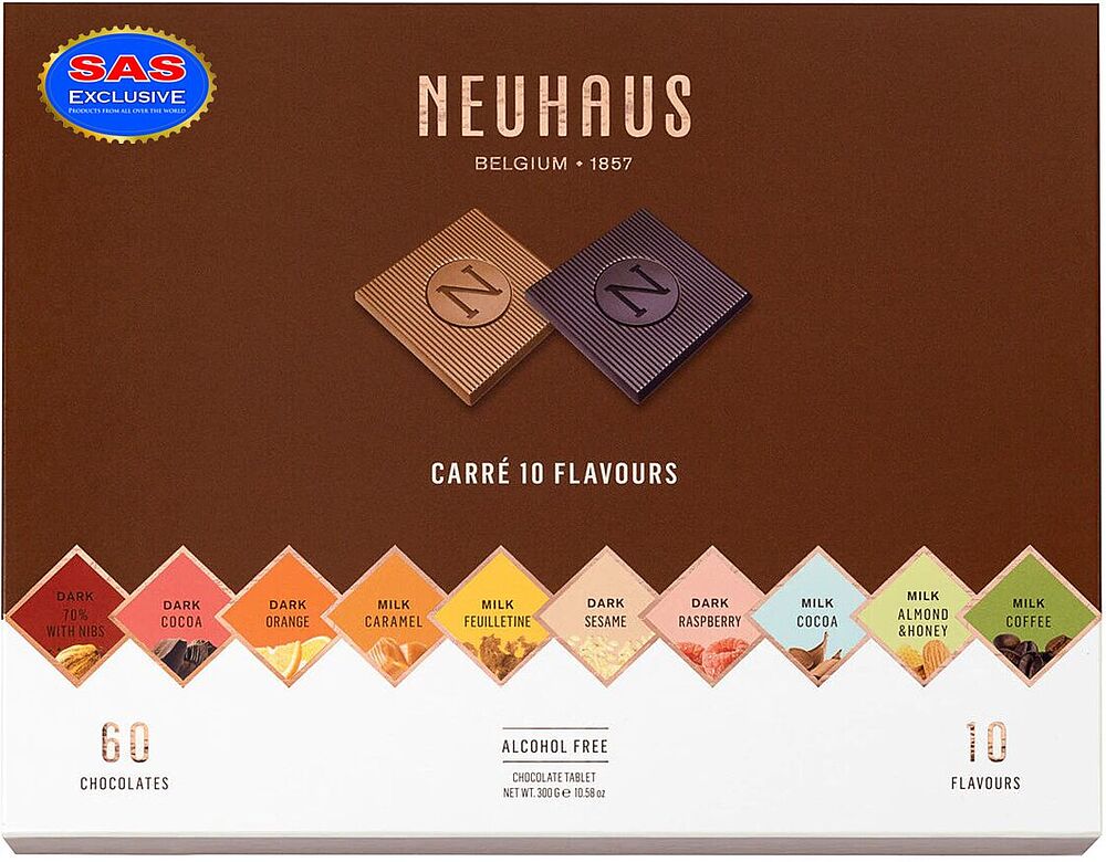 Շոկոլադե կոնֆետների հավաքածու «Neuhaus Carré» 300գ

