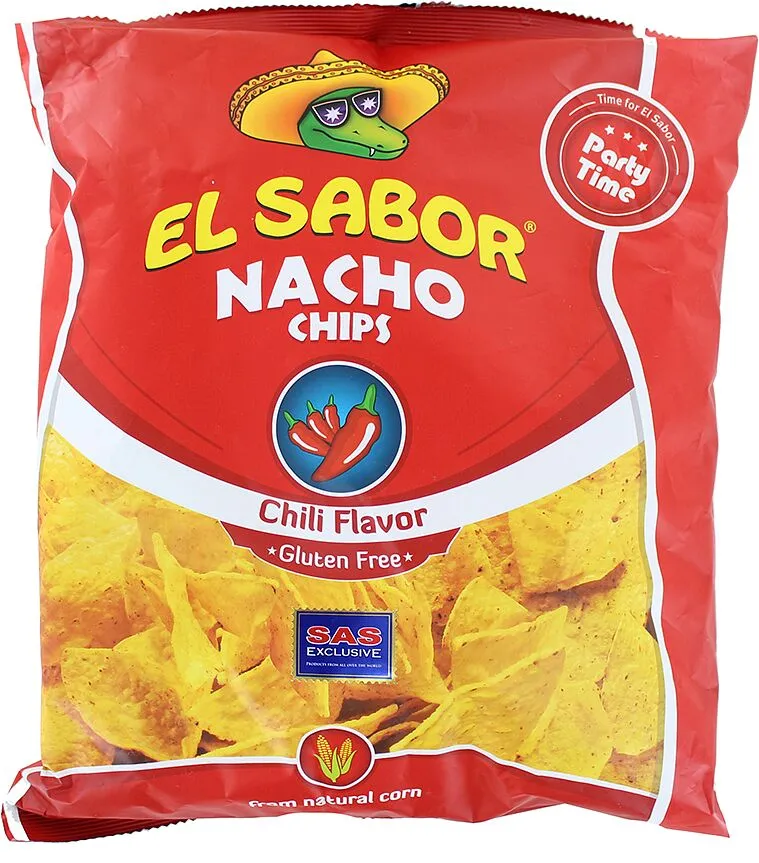 Chili flavored chips "EL Sabor Nacho" 225g 